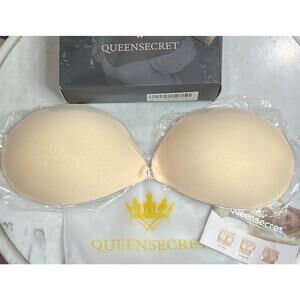 Queensecret Adhesive Bra E Cup Beige Sticky Silicone Invisible Push Up Strapless